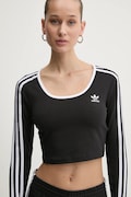 Лонгслів adidas Originals 3S LS CROP жіночий колір чорний JD4624