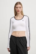 Лонгслів adidas Originals 3S LS CROP жіночий колір білий JD4625