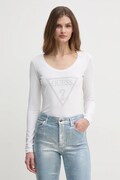 Tričko s dlouhým rukávem Guess bílá barva, W5RI65 J1314