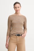 United Colors of Benetton longsleeve bawełniany kolor brązowy 30YSD109W