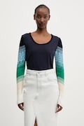 Majica dugih rukava Desigual CHURCHILL boja: tamno plava, 25SWTK77