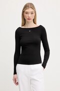 Tommy Jeans longsleeve culoarea negru, DW0DW21350