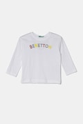 United Colors of Benetton longsleeve din bumbac pentru copii culoarea alb, 3I1XG10HS