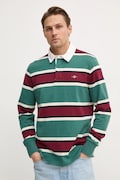 Gant longsleeve din bumbac culoarea verde, modelator, 2044007