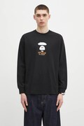 AAPE top a maniche lunghe in cotone Basic Long colore nero AAPLTM1560XXN