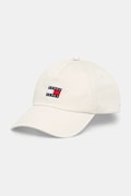 Tommy Jeans berretto da baseball in cotone colore beige con applicazione AW0AW16991