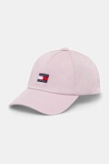 Tommy Jeans czapka z daszkiem bawełniana kolor różowy z aplikacją AW0AW16991