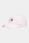 Tommy Jeans berretto da baseball in cotone colore rosa con applicazione AW0AW16991