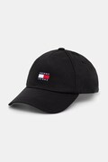 Tommy Jeans czapka z daszkiem bawełniana kolor czarny z aplikacją AW0AW16991