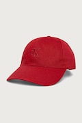 Calvin Klein czapka z daszkiem damska bawełniana bordowa LV04K5024G