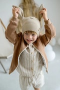 Jamiks czapka bawełniana dziecięca NORI kolor beżowy z cienkiej dzianiny bawełniana JWH106
