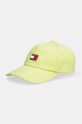 Tommy Jeans καπέλο με γείσο ανδρικό βαμβακερό πράσινο AM0AM12933