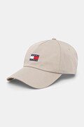 Tommy Jeans kapa s šiltom moška bombažna bež AM0AM12933