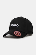 HUGO berretto da baseball in cotone colore nero con applicazione 50533410