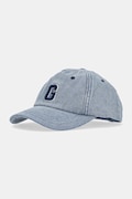 Guess Jeans czapka z daszkiem bawełniana kolor niebieski z aplikacją M5RZ16 WF8V1