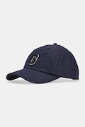 Guess Jeans czapka z daszkiem bawełniana kolor granatowy z aplikacją M5RZ16 WF8V1