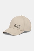 EA7 Emporio Armani pamut baseball sapka bézs, nyomott mintás, AF11989.7X000005