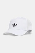 Šiltovka adidas Originals CURVED TRUCKER biela farba, s nášivkou, JC6039
