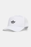 Kšiltovka adidas Originals CURVED TRUCKER bílá barva, s aplikací, JC6039