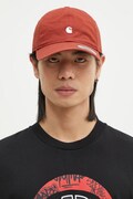 Carhartt WIP czapka z daszkiem bawełniana Madison Logo Cap kolor czerwony z aplikacją I023750.2OVXX