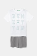 Detská bavlnená súprava United Colors of Benetton biela farba, 3096CK00D