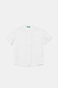 Παιδικό λινό πουκάμισο United Colors of Benetton χρώμα: άσπρο, 52VMCQ03W