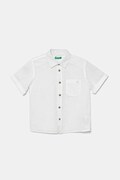 Παιδικό λινό πουκάμισο United Colors of Benetton χρώμα: άσπρο, 5IPVGQ02H