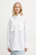 Patrizia Pepe koszula bawełniana damska kolor biały relaxed z kołnierzykiem klasycznym 8C0737 AH74