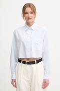 Calvin Klein Jeans koszula bawełniana damska kolor niebieski relaxed z kołnierzykiem klasycznym J20J225078