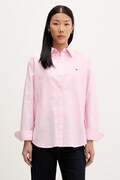 Tommy Jeans koszula damska bawełniana różowa w paski DW0DW19890