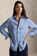Polo Ralph Lauren koszula damska lniana niebieska gładka 211970730