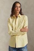 Polo Ralph Lauren koszula bawełniana damska kolor żółty relaxed z kołnierzykiem klasycznym 211970736