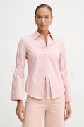 Бавовняна сорочка Pinko жіноча колір рожевий regular класичний комір 104842 A2FH