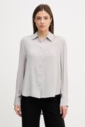 Sisley koszula damska kolor szary relaxed z kołnierzykiem klasycznym 5IDTLQ08R