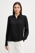 Sisley koszula damska kolor czarny relaxed z kołnierzykiem klasycznym 5IDTLQ08R