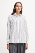 Lacoste koszula bawełniana damska kolor biały relaxed z kołnierzykiem klasycznym CF0215