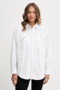 Pinko cămașă culoarea alb, cu guler clasic, relaxed, 105263 A2L8