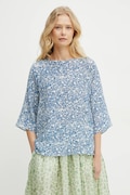 Hedvábná halenka Weekend Max Mara dámská, modrá barva, vzorovaná, 2515111102600