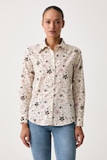 United Colors of Benetton koszula damska bawełniana beżowa paisley 5Q6SDQ0AY