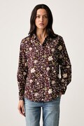 United Colors of Benetton srajca ženska bombažna rjava paisley vzorec 5Q6SDQ0AY
