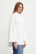 Памучна риза MM дамска в бяло със свободна кройка с класическа яка 2516191017600