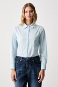 United Colors of Benetton koszula damska bawełniana niebieska gładka 5WPQDQ0AX
