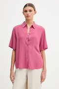 United Colors of Benetton košeľa dámska z viskózy ružová hladká 5WPWDQ0B1