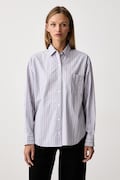Levi's srajca ženska bombažna HARLIE NEW BF SHIRT vijolična črtasta 001HM