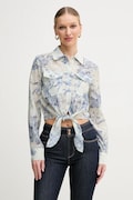 Guess cămașă ADELAIDE femei, culoarea bej, cu guler clasic, regular, W5GH03 WH4K2