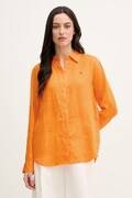 Tommy Hilfiger cămașă de femei de in portocalie WW0WW44679