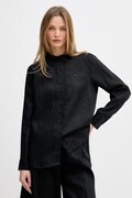 Tommy Hilfiger cămașă de femei din in neagră WW0WW44679