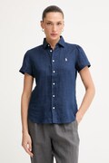 Polo Ralph Lauren πουκάμισο γυναικείο λινό σκούρο μπλε 211973366