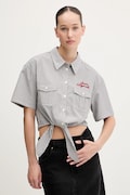 Бавовняна сорочка Guess Originals жіноча колір сірий regular класичний комір W5GH0M WH7Q1