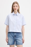 Guess Jeans koszula bawełniana damska kolor niebieski relaxed z kołnierzykiem klasycznym W5GH98 WH7Q1
